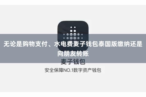 无论是购物支付、水电费麦子钱包泰国版缴纳还是向朋友转账