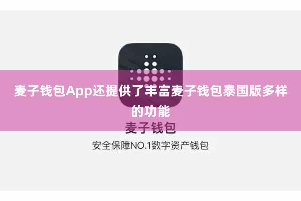 麦子钱包App还提供了丰富麦子钱包泰国版多样的功能