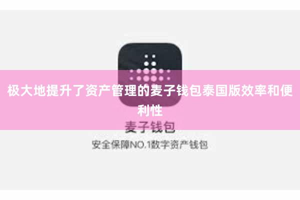 极大地提升了资产管理的麦子钱包泰国版效率和便利性