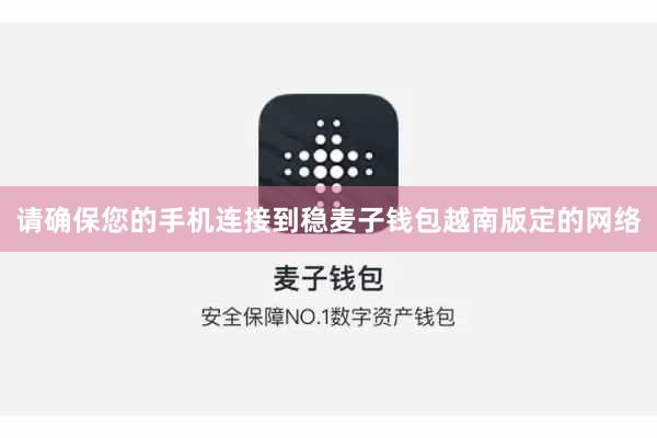 请确保您的手机连接到稳麦子钱包越南版定的网络